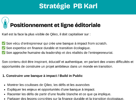 Aperçu du document de personal branding du dirigeant (extraits)